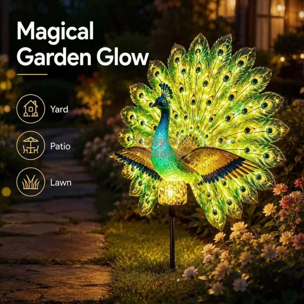 Lighting Decoration Ideas - Patung Taman Merak Tenaga Surya, Lampu