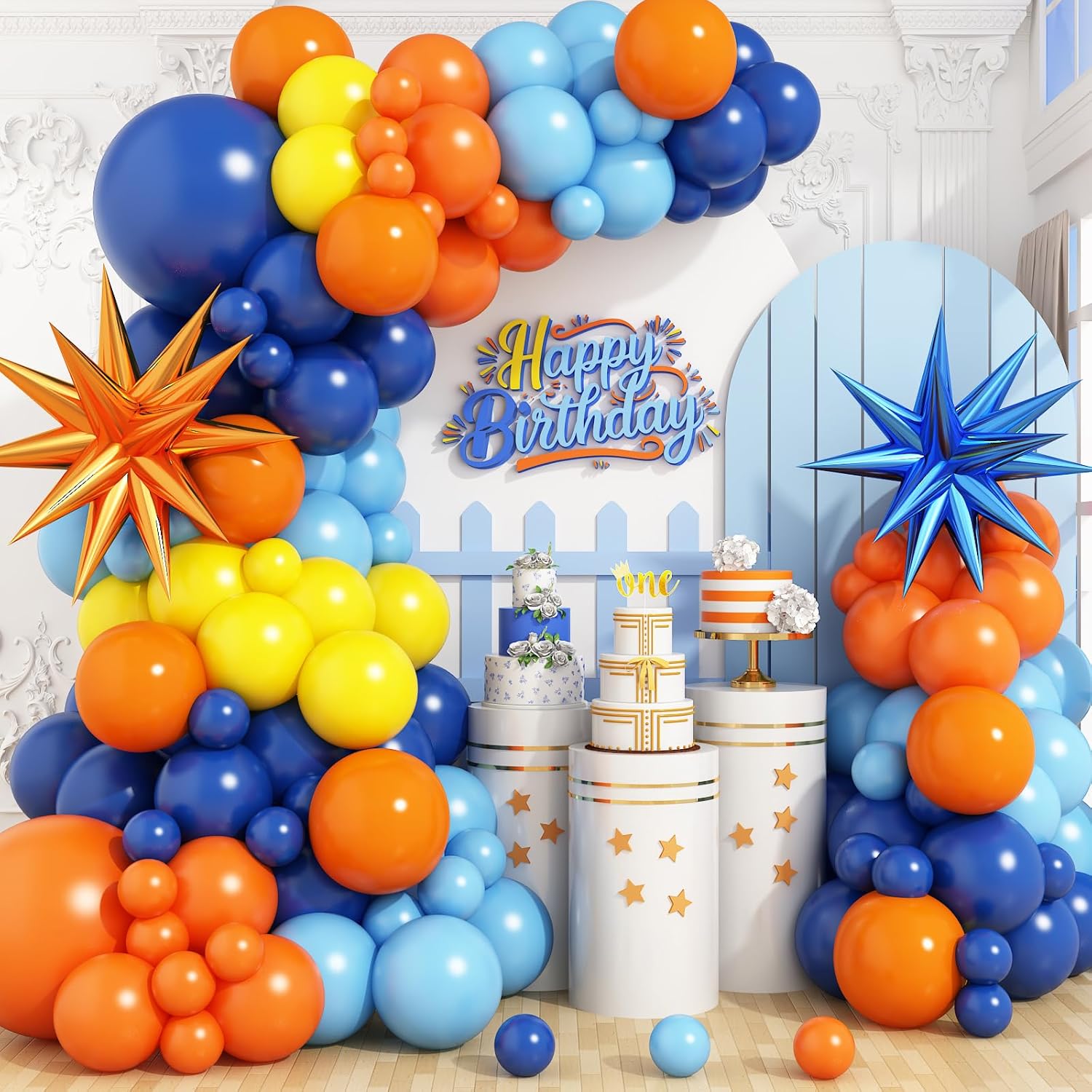 Orange Lighting Decor - Kit Lengkungan Balon Fantasi, Balon Lateks