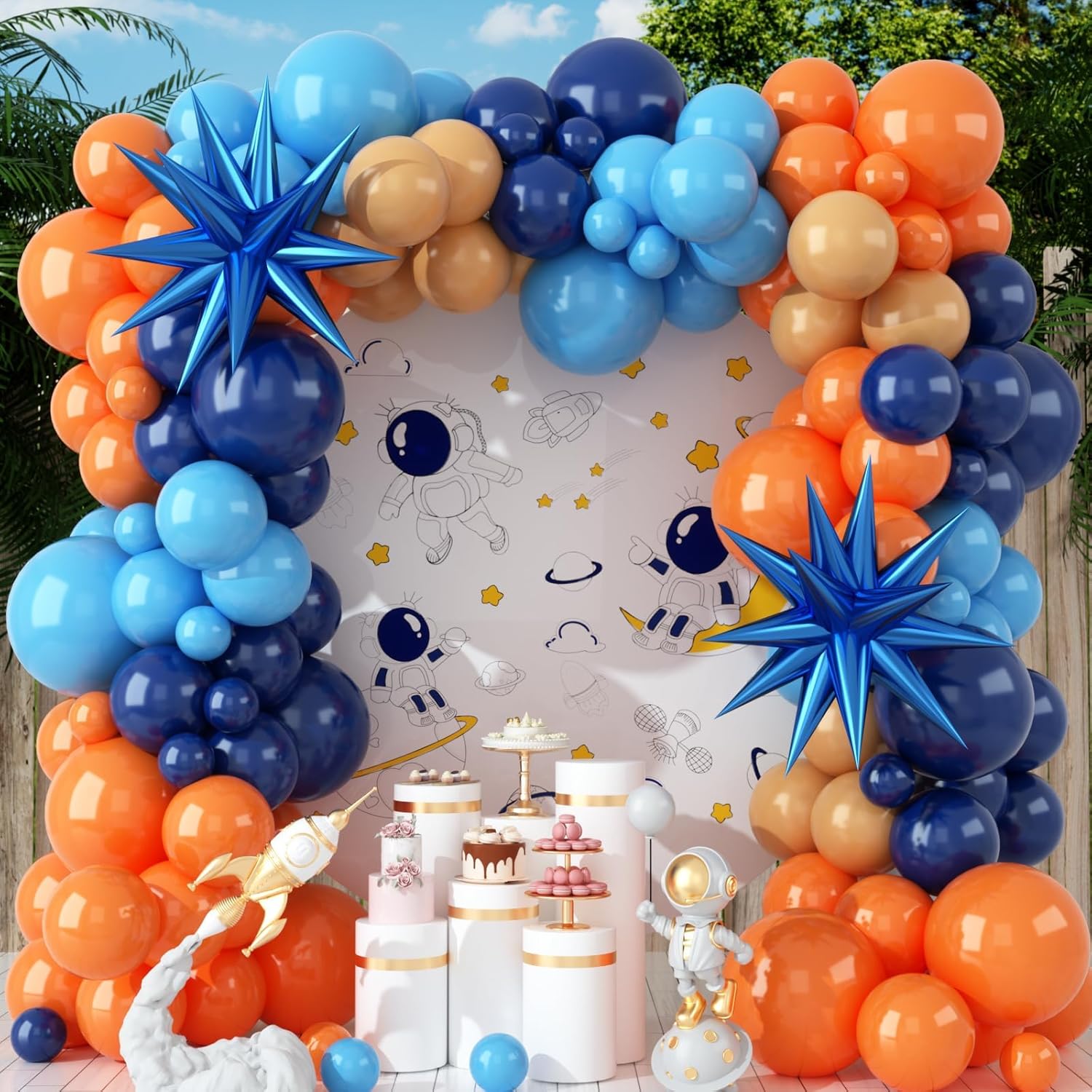 Orange Lighting Decor - 107 Buah Set Balon Lateks Oranye