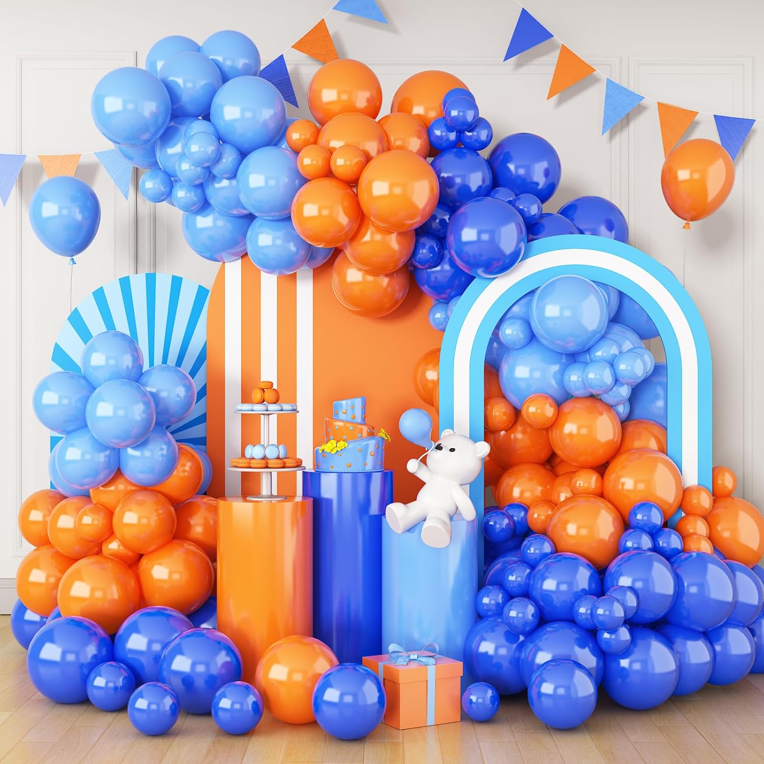 Orange Lighting Decor - Balon Dekorasi Liburan Lengkungan Balon Biru