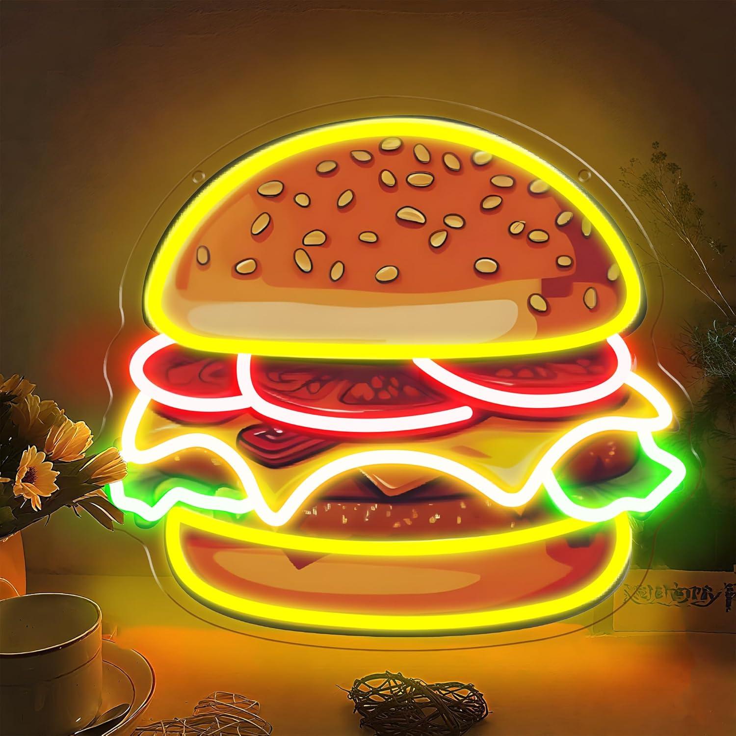 Lighting Decoration Ideas - Lampu Dinding LED Neon Sign Burger