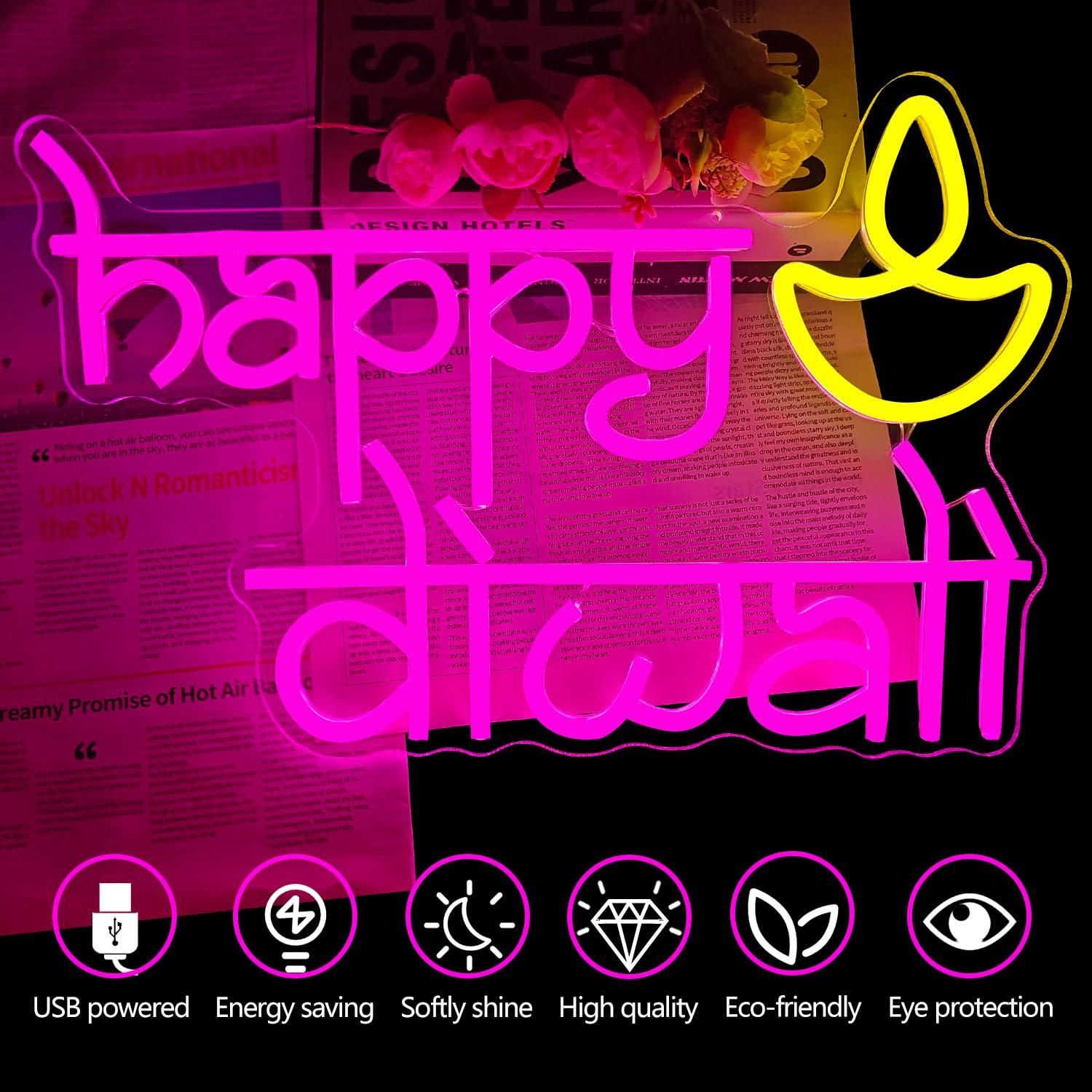 Lampu Neon LED Happy Diwali Be - Lighting Decor For Diwali ulasan dan harga