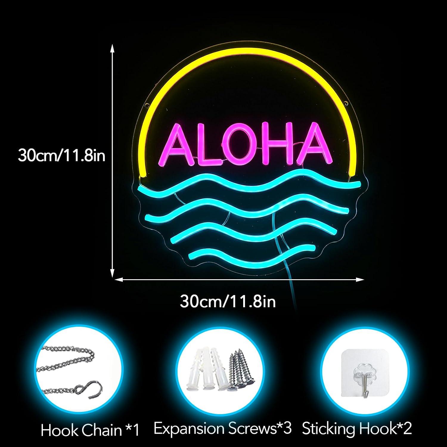 Lampu Neon Aloha Sunset Wave U - Lighting Decor Rentals ulasan dan harga