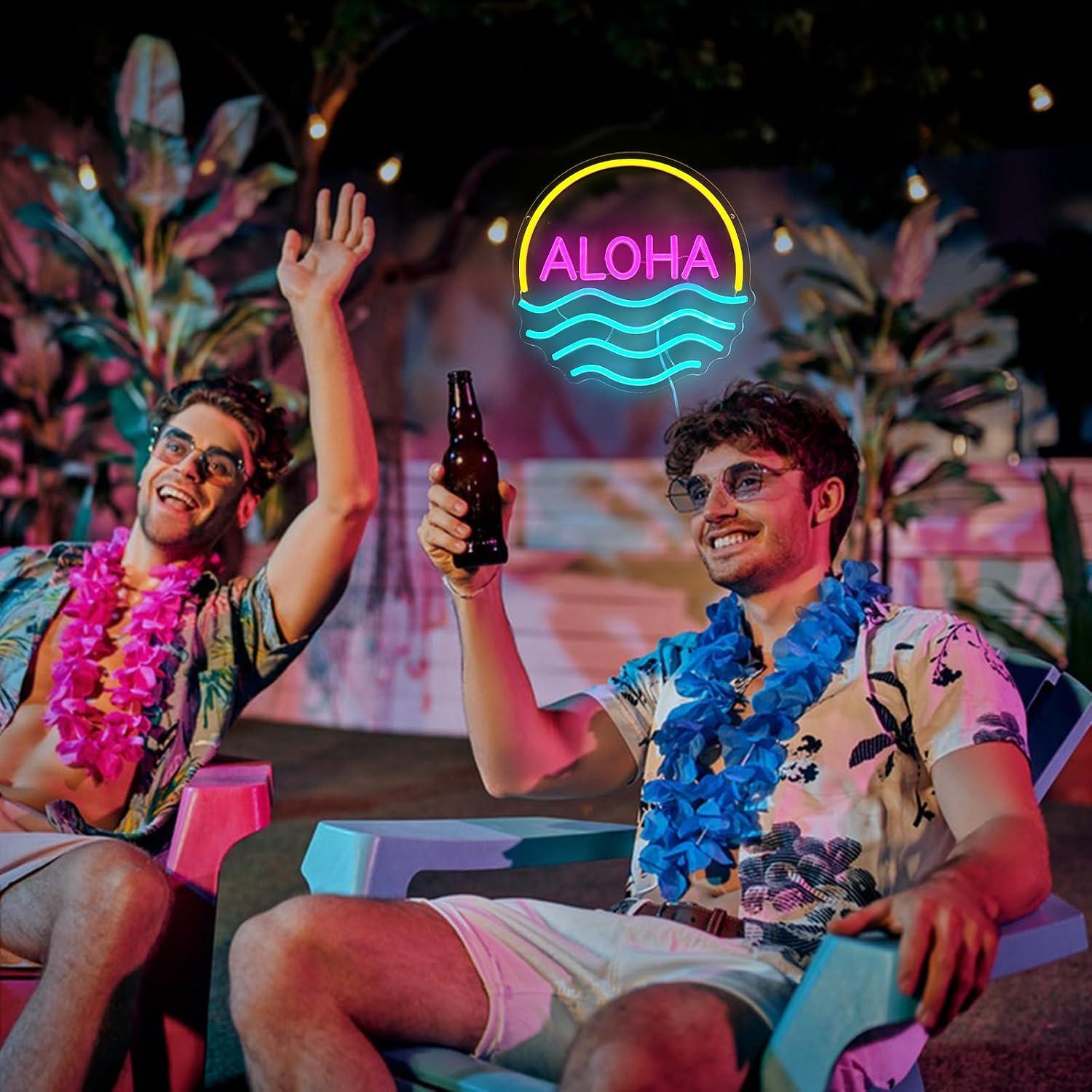 Lampu Neon Aloha Sunset Wave U - Lighting Decor Rentals ulasan dan harga