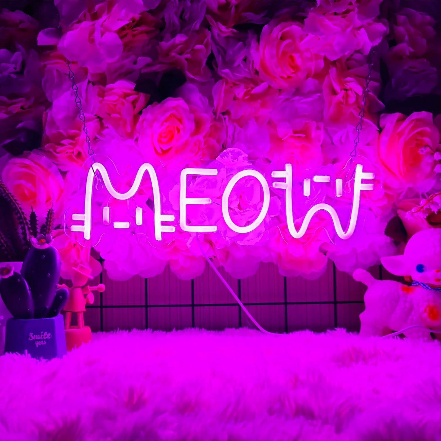 Lampu Neon LED Meow Bertenaga  - Lighting Decor Store ulasan dan harga