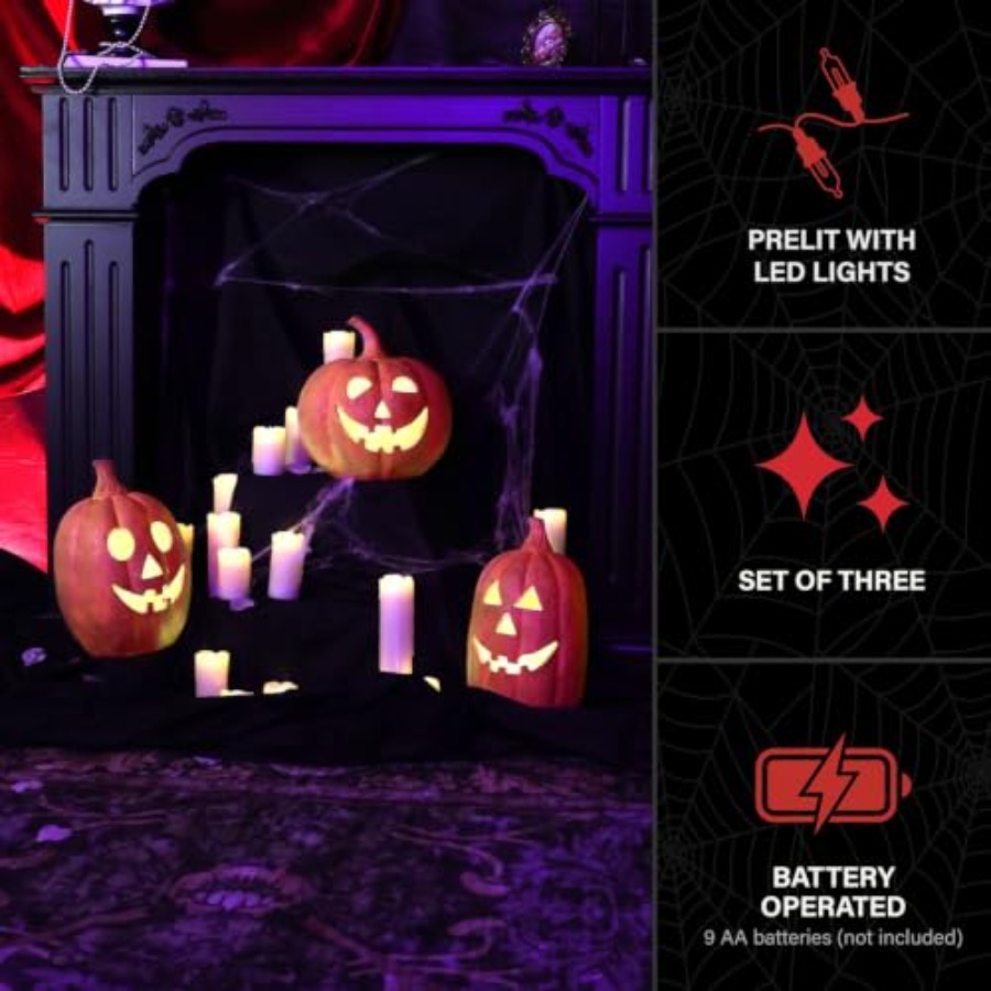 Set 3-Potong Jack O Lantern LE - Orange Lighting Decor ulasan dan harga