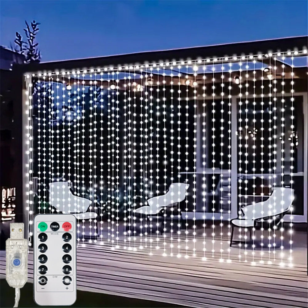 Tirai LED USB 3/6M 8 Mode Lamp - Lighting Decor For Diwali ulasan dan harga