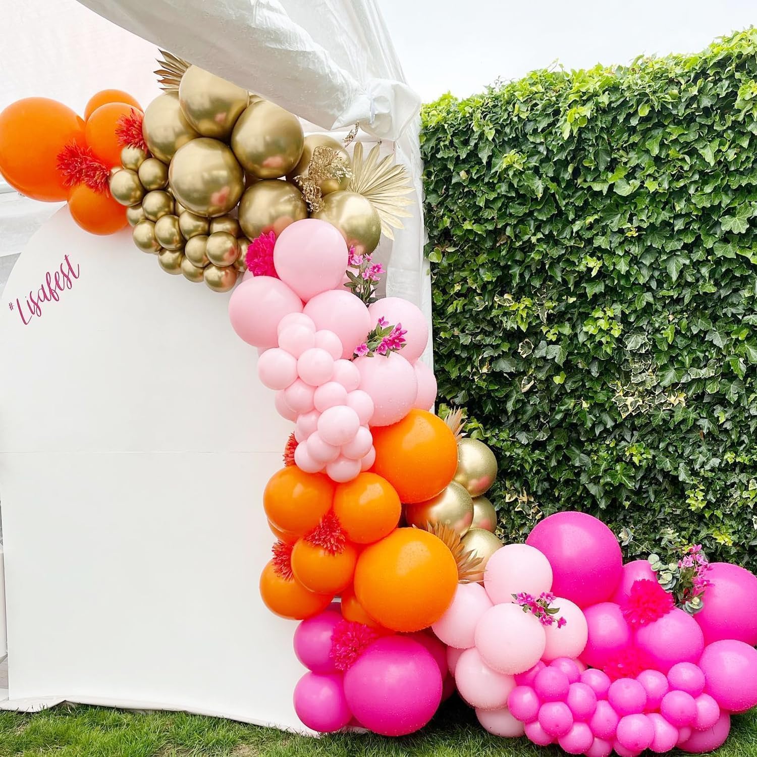 89Pcs Balon Warna Pink Panas,  - Orange Lighting Decor ulasan dan harga