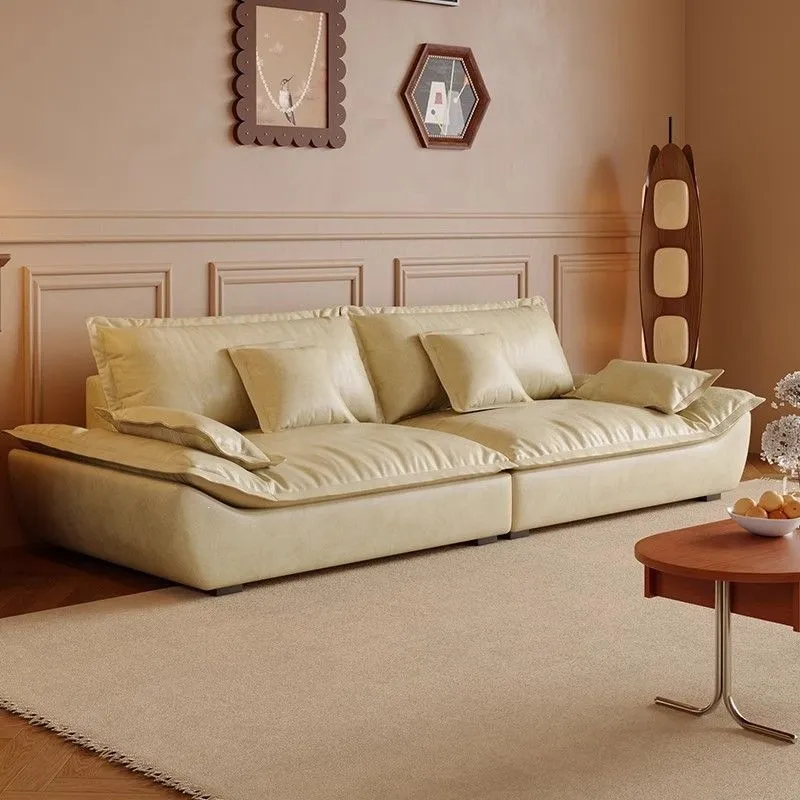 Sofa Kulit Lilin Minyak Tebal  - Lighting Decor Rentals ulasan dan harga