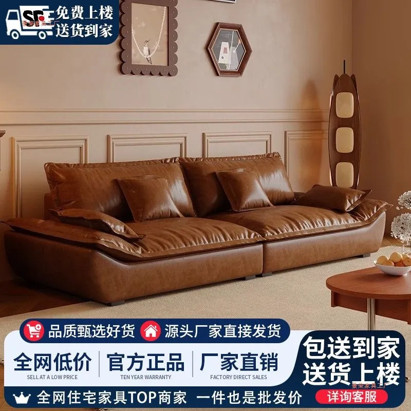 Sofa Kulit Lilin Minyak Tebal  - Lighting Decor Rentals ulasan dan harga