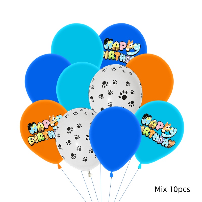 Set Balon Lateks Blueies Motif - Orange Lighting Decor ulasan dan harga