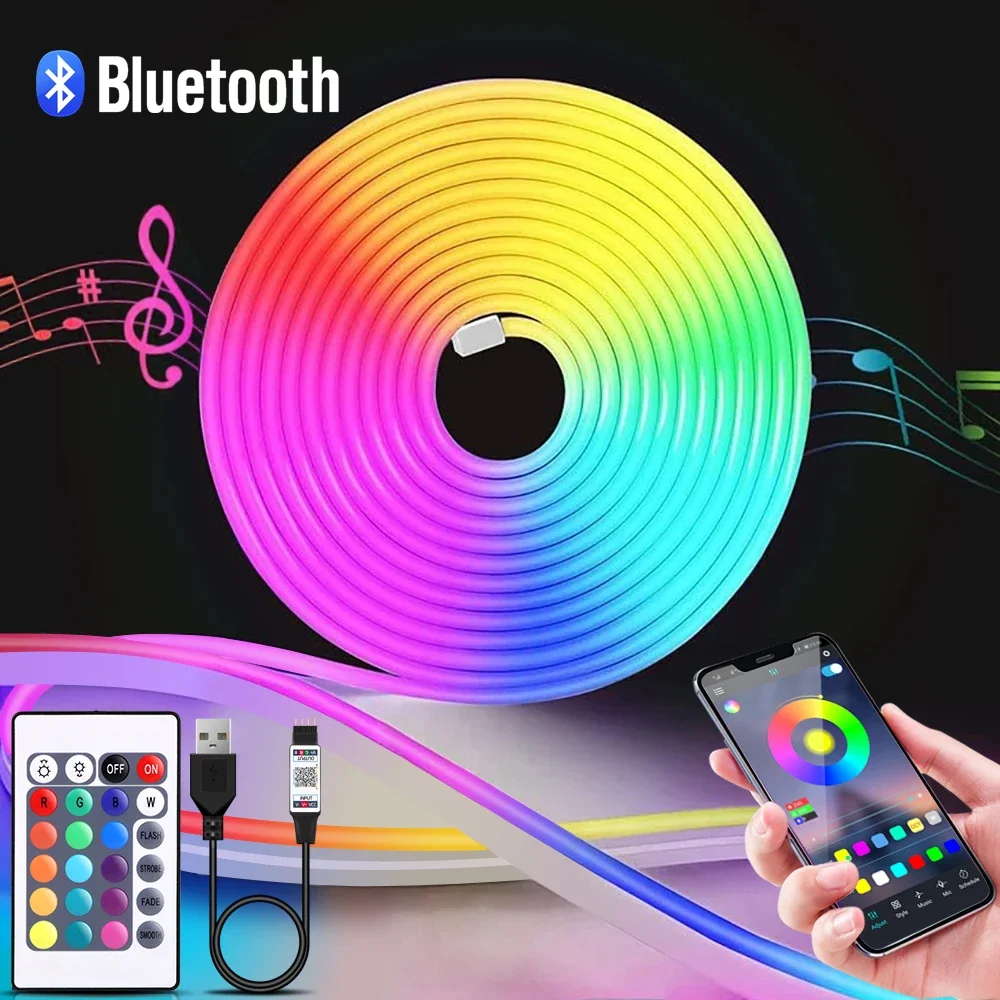 Lampu Strip LED Neon RGB 1-5m  - Lighting Decor For Home ulasan dan harga